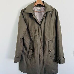 Antonio Melani Hooded Trench Coat in Khaki Green